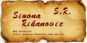 Simona Rikanović vizit kartica